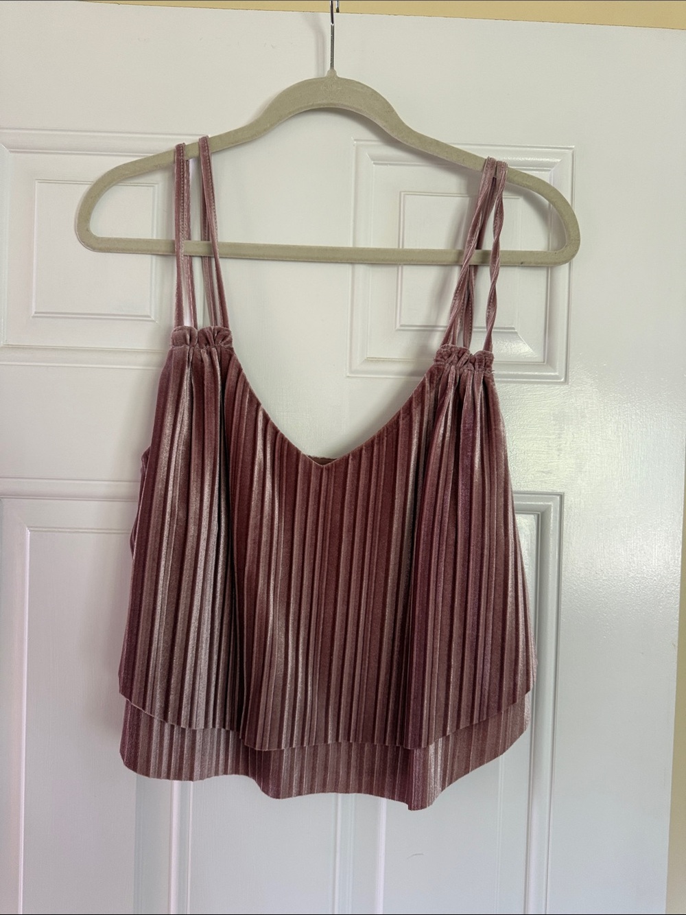 Jack by BB Dakota Pleated Velvet Cami in Mauve
